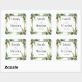 Wedding stickers personalized rustic (Feuille)