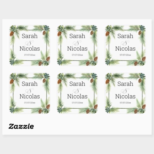 Wedding stickers personalized rustic (Vel)