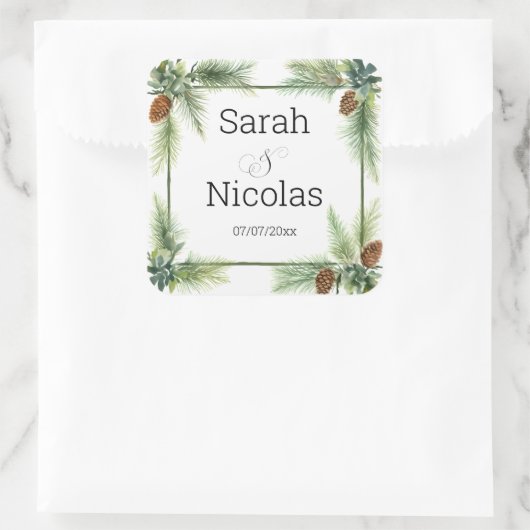 Wedding stickers personalized rustic (Tas)