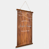 Wedding String Lights Old Barn Wood Rustin Land Hangend Wandkleed (Gebogen)