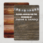 WEDDING STRING LIGHTS RUSTIC CUSTOM INVITATIONS KAART (Voorkant / Achterkant)
