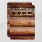 WEDDING STRING LIGHTS RUSTIC INVITATIONS KAART (Voorkant / Achterkant)