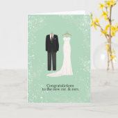 Wedding Suit en Dress Gefeliciteerd Kaart (Gele Bloem)