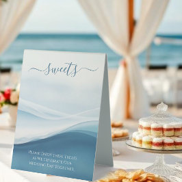 Wedding Sweet Treats Sign-Serene Blue Abstract