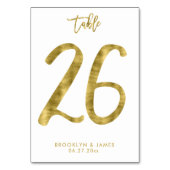 Wedding Table Numbers Gold Foil Effect Number 26 Kaart (Achterkant)