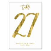 Wedding Table Numbers Gold Foil Effect Number 27 Kaart (Achterkant)