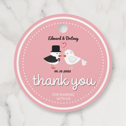 Wedding tag thank you for sharing with us bedankjes labels (Achterkant)