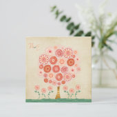 Wedding Tangerine Dream Persoonlijke Uitnodiging (Staand voorkant)