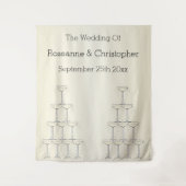 Wedding Tapestry Champagne Glasses Wandkleed (Voorkant)