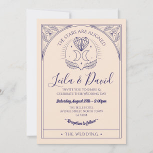 Wedding Tarot Moon Heart Stars De uitnodiging