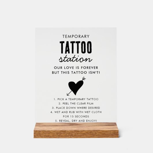 Wedding Temporary Tattoo Station Bar Instruction (Recto)