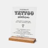 Wedding Temporary Tattoo Station Bar Instruction Acryl Bord (Hoek)