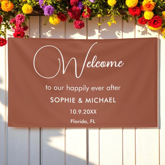Wedding Terracotta Brown Welkom Spandoek