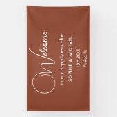 Wedding Terracotta Brown Welkom Spandoek (Verticaal)