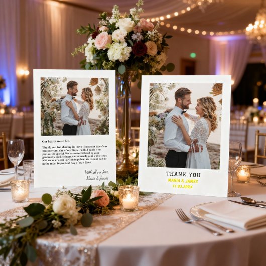 Wedding Thank You Card | Modern Simple Typography Bedankkaart