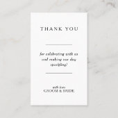 Wedding Thank You Card Visitekaartje (Achterkant)