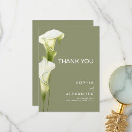 Wedding Thank You Cards "Delicate Calla Lilies" Bedankkaart