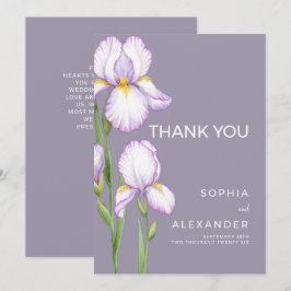 Wedding Thank You Cards " Delicate irises" Bedankkaart