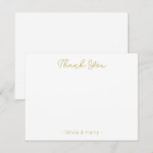 Wedding Thank You Chic Modern White Flat Note Card Notitiekaartje (Voorkant / Achterkant)