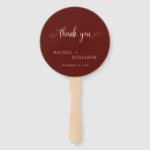Wedding Thank You Photo Terracotta Script Rustic Handwaaier (Voorkant)