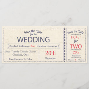 Wedding Ticket sparen de Datum aankondiging