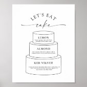 Wedding Tier Cake Layer Flavor Descriptions Sign Poster (Voorkant)