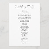 Wedding Timeline Program Elegant Minimalistisch Ee Programma (Achterkant)