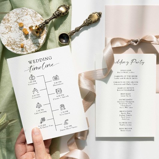 Wedding Timeline Program Elegant Minimalistisch Ee Programma