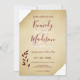 Wedding Torn Sepia Geometric Non-Binary Kaart