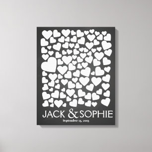 Wedding Tree Signature Gastenboek Hartkrijt Canvas Afdruk