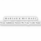 Wedding Trend Minimalist Professionele Naam Adres Sticker (Voorkant)