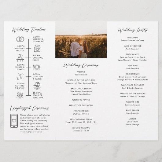 Wedding Trifold Program Infographic Timeline Flyer (Achterkant)