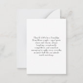 Wedding Trivia Game Modern Script Fun Facts Notitiekaartje (Achterkant)