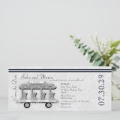 Wedding Trolley Uitnodiging (Staand voorkant)