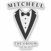 Wedding Tuxedo Personalized The Groom Sticker (Voorkant)