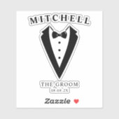 Wedding Tuxedo Personalized The Groom Sticker (Vel)