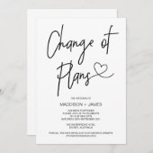 Wedding Uitgestelde Notities Wijziging van Plannen Kaart (Voorkant / Achterkant)