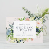 Wedding update blush floral wijzigen van de datum save the date (Staand voorkant)