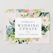 Wedding update blush floral wijzigen van de datum save the date (Voorkant / Achterkant)