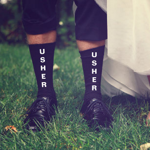 Wedding Usher - Gepersonaliseerd zwart Sokken