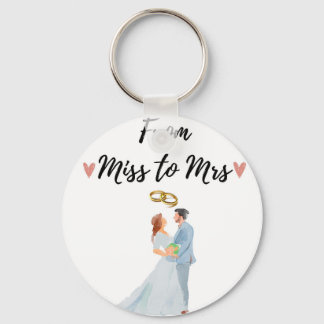 Wedding van Miss naar Mrs sleutelhanger, huwelijks Sleutelhanger