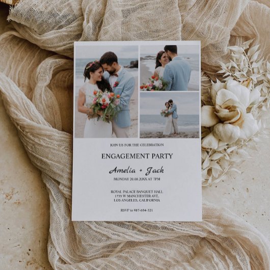 Wedding Verloving foto uitnodiging Sjabloon