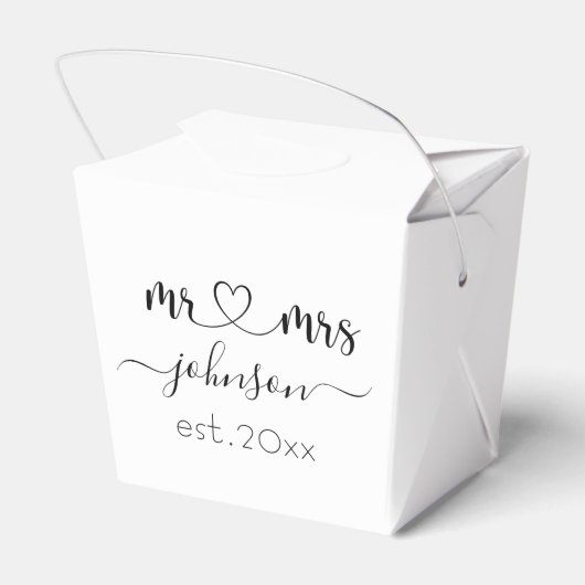 Wedding Verloving Heart de heer Mrs. Persoonlijke Bedankdoosjes (Achterkant)