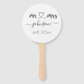 Wedding Verloving Heart de heer Mrs. Persoonlijke  Handwaaier (Achterkant)