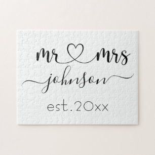 Wedding Verloving Heart de heer Mrs. Persoonlijke  Legpuzzel