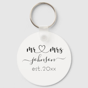 Wedding Verloving Heart de heer Mrs. Persoonlijke  Sleutelhanger