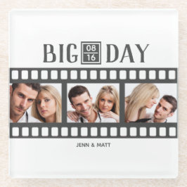 Wedding Voeg 3 foto's Fun Film Onderzetter toe Glazen Onderzetter