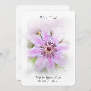 Wedding Vow Renewal-roze clematis Kaart