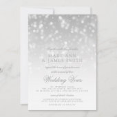Wedding Vow Renewal Silver Bokeh Sparkle Lights Kaart (Voorkant)