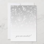 Wedding Vow Renewal Silver Bokeh Sparkle Lights Kaart (Achterkant)